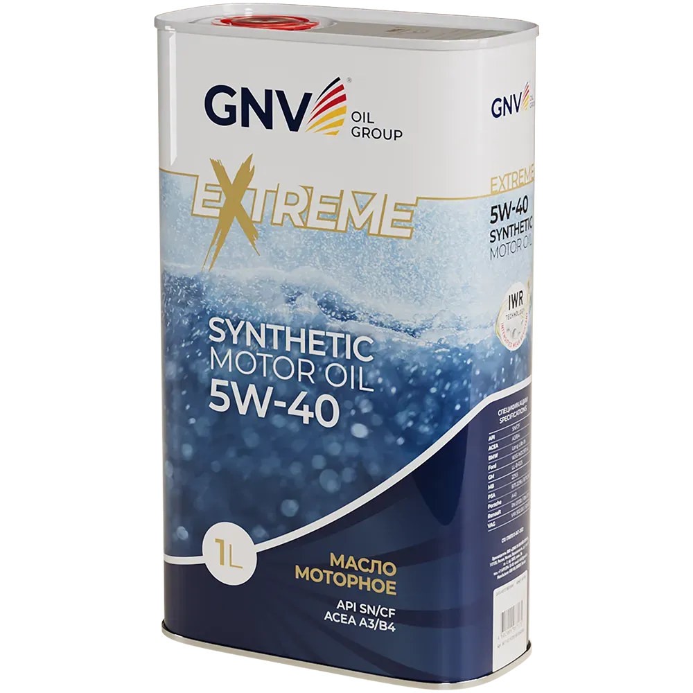 Моторное масло GNV Extreme 5W40 СИНТ SN/CF A3/B4 1 л