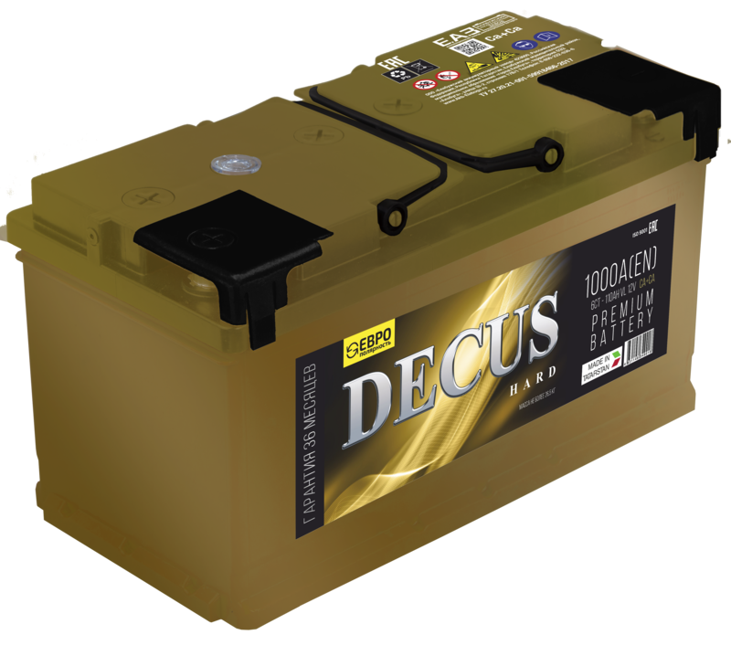 АКБ Decus 6CT-110L (золото)