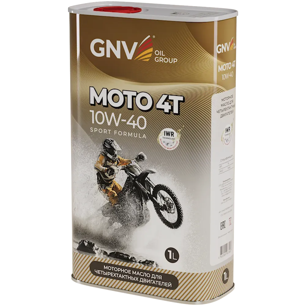 Моторное масло для мототехники GNV Moto 4T 10W40 Sport Formula МИНЕР 1 л