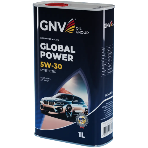 Моторное масло GNV Global Power 5W30 СИНТ SN/CF A3/B4 1 л