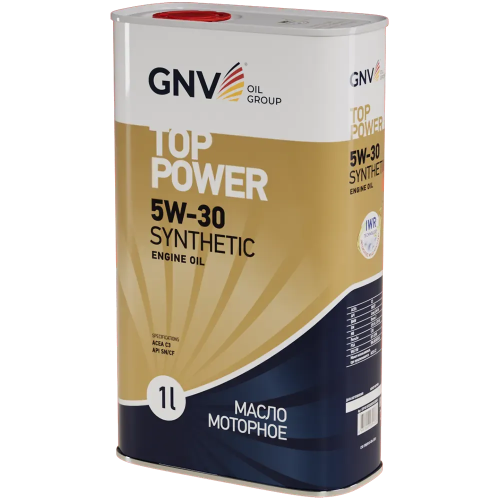 Моторное масло GNV Top Power 5W30 СИНТ SN/CF C3 1 л